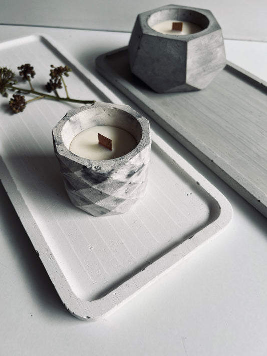 Vassoio rettangolare in cemento