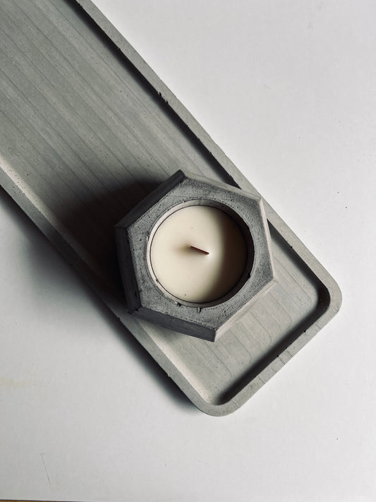 Vassoio rettangolare in cemento grigio