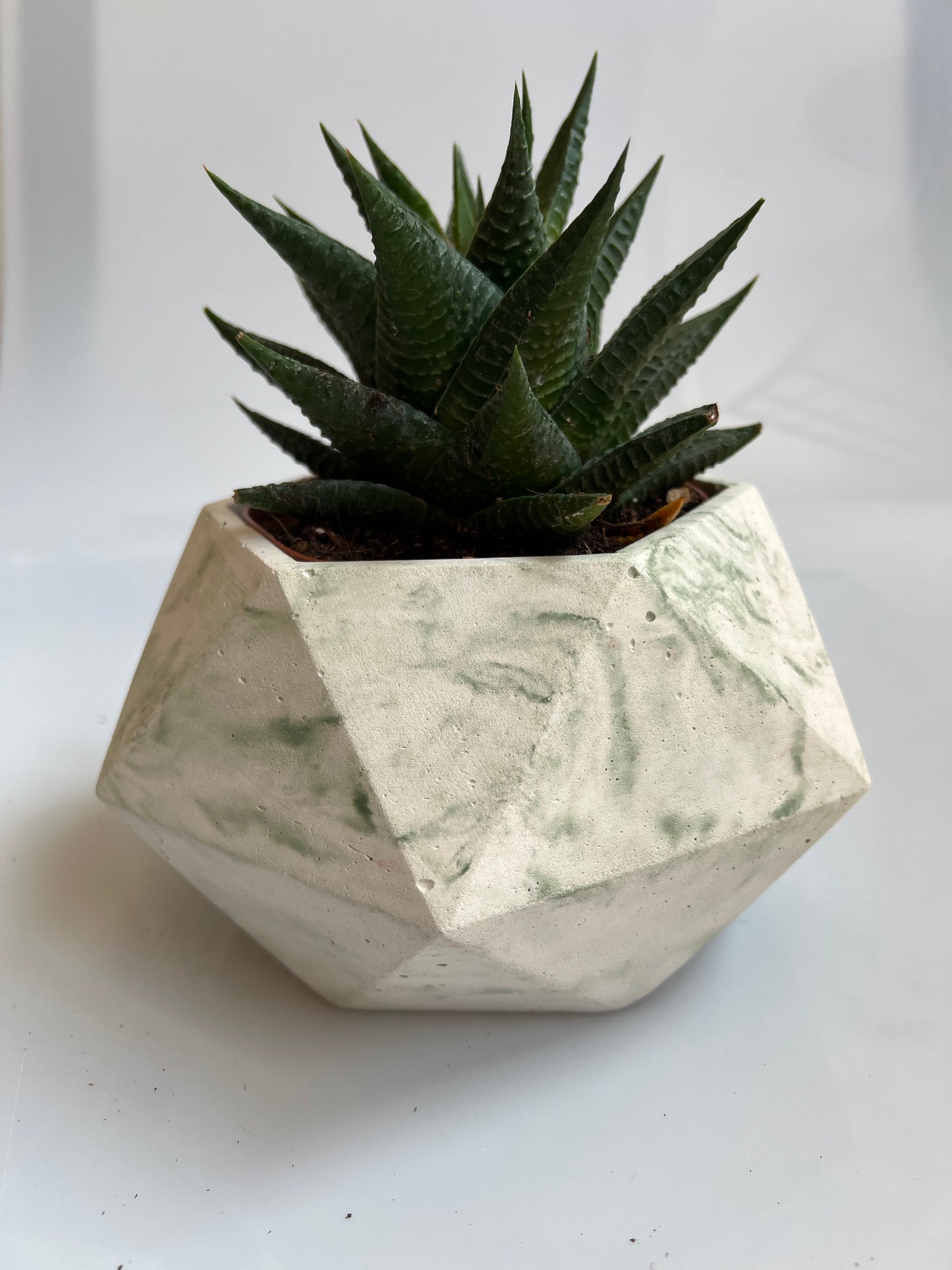 Vaso in cemento serie Giunone marmorizzato verde 