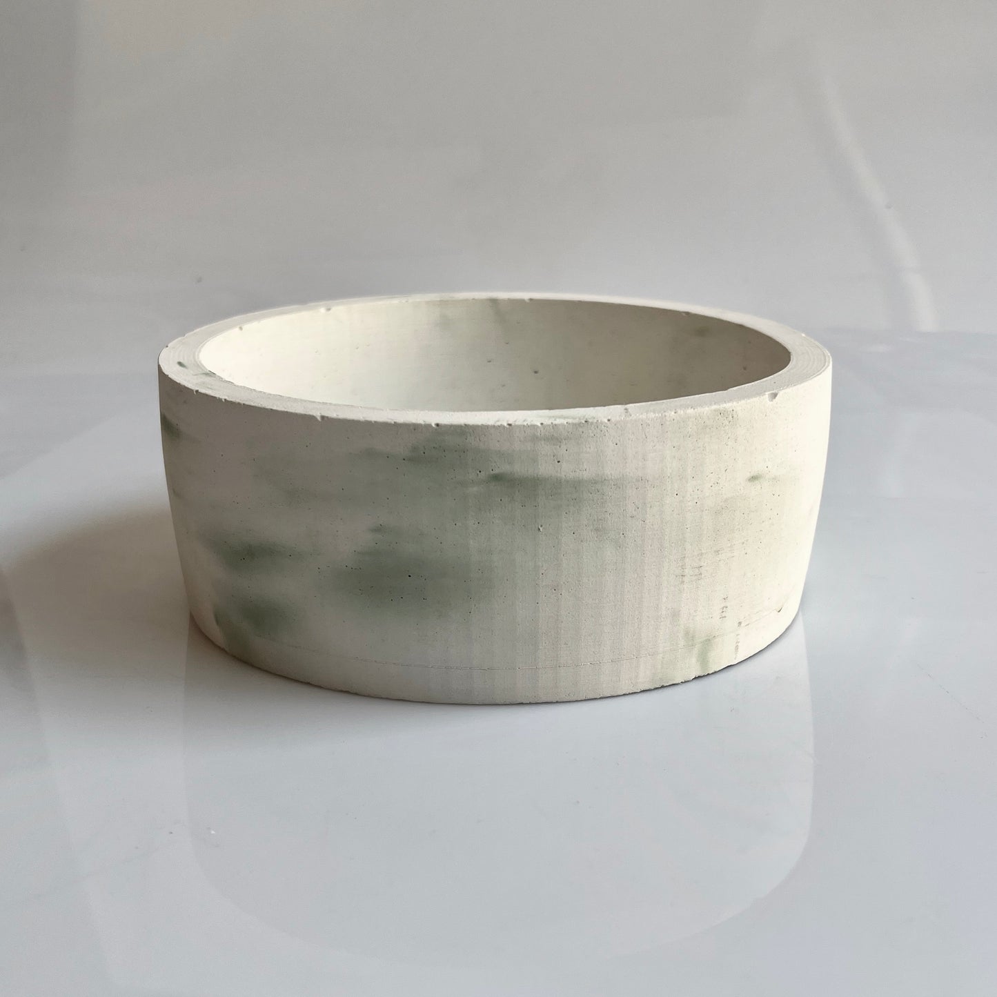 bowl in cemento  verde marmorizzato